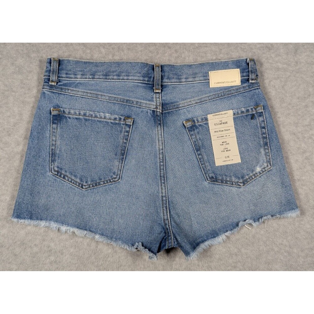 CURRENT/ELLIOTT Women Shorts Size 28 NWT Escapade Mid Rise Cutoffs Raw Hem Light - Picture 6 of 14